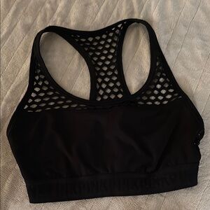 Black Mesh Sports Bra